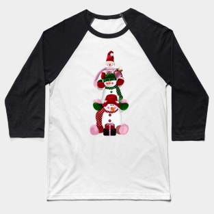 Snowman Family Baseball T-Shirt
